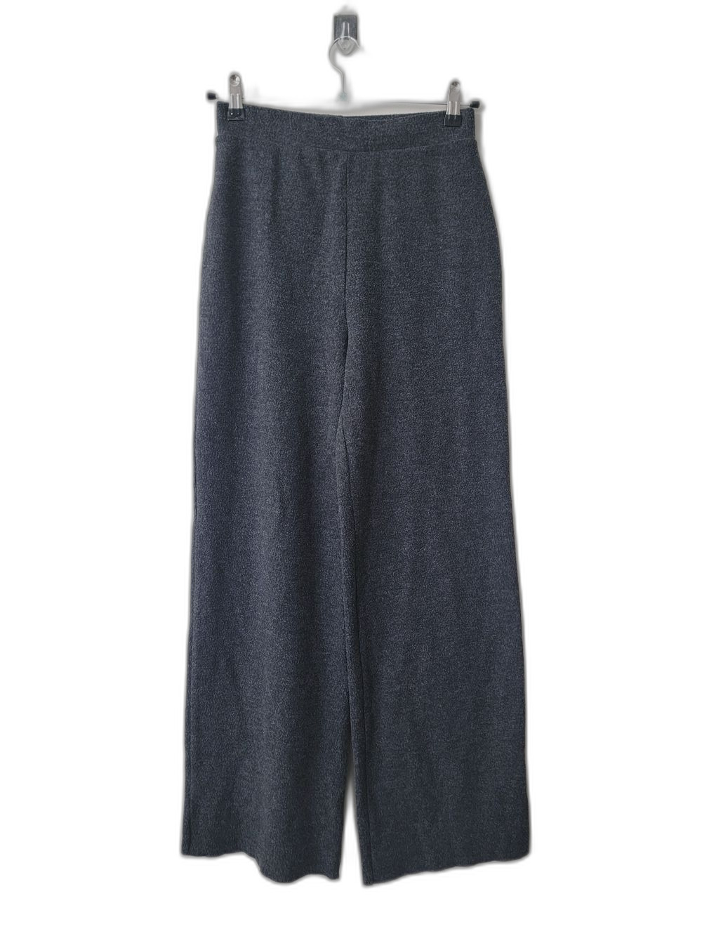 Wide Leg Knit Pants in Dark Gray